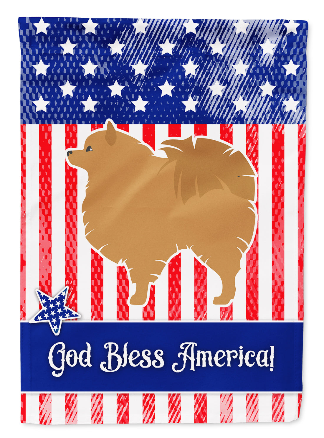 USA Patriotic Pomeranian Garden Flag Mailbox Decorative Yard Banner Outside Patio Artwork for Flower Beds, Garden Size, Multicolor