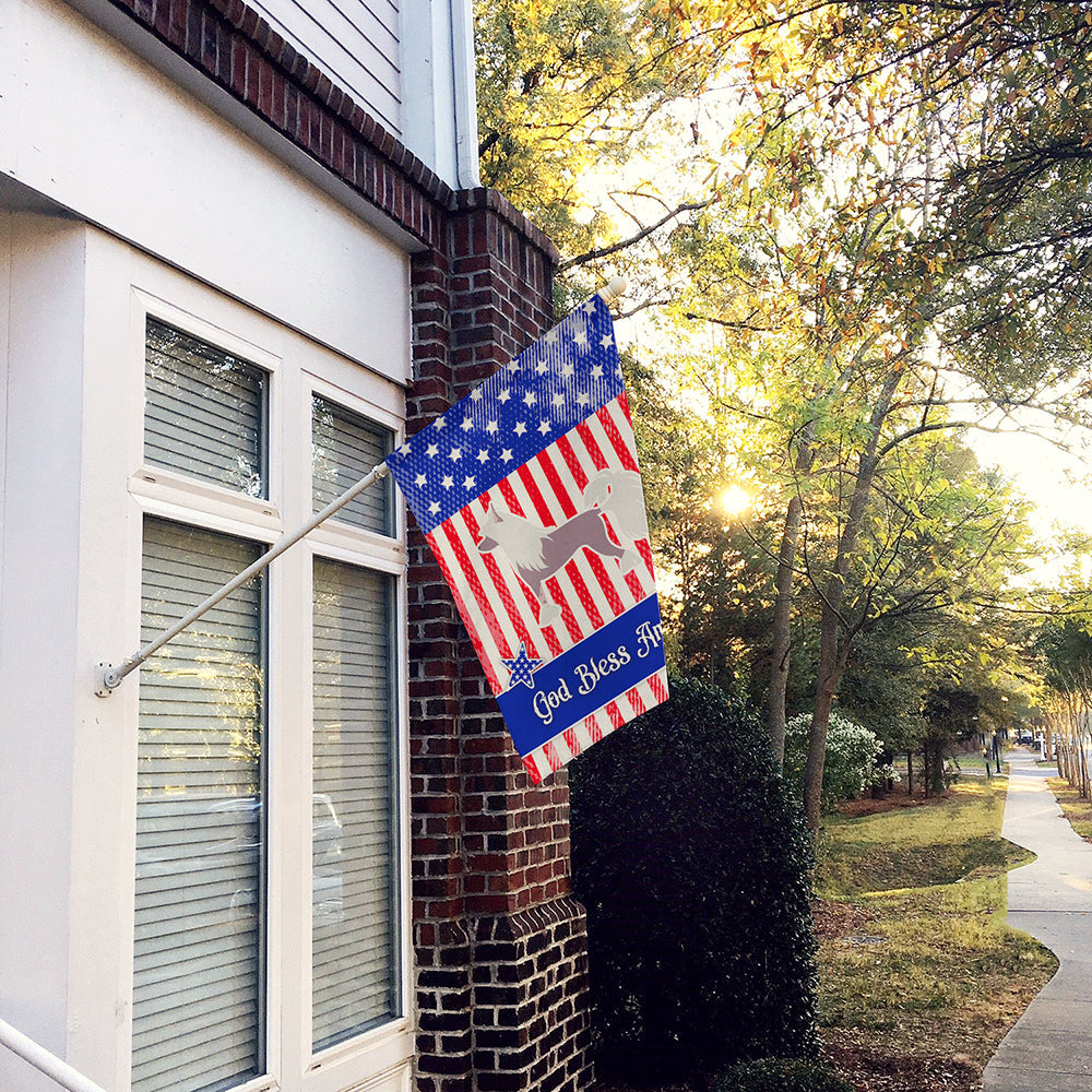 USA Patriotic Chinese Crested House Flag 28x40 Porch Sleeve Pole Decorative Outside Yard Banner Artwork Wall Hanging, Polyester