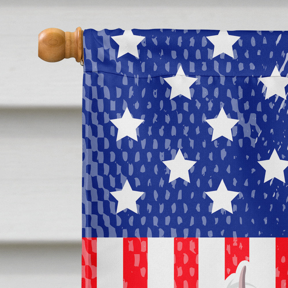 USA Patriotic Chinese Crested House Flag 28x40 Porch Sleeve Pole Decorative Outside Yard Banner Artwork Wall Hanging, Polyester