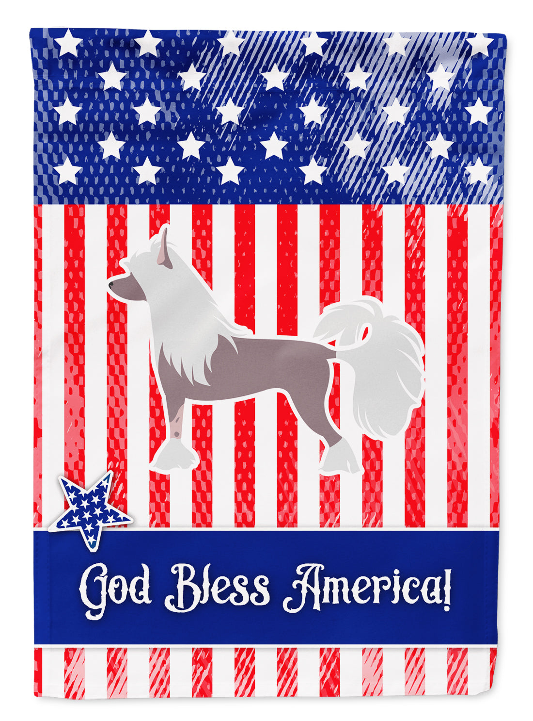 USA Patriotic Chinese Crested Garden Flag Mailbox Decorative Yard Banner Outside Patio Artwork for Flower Beds, Garden Size, Multicolor
