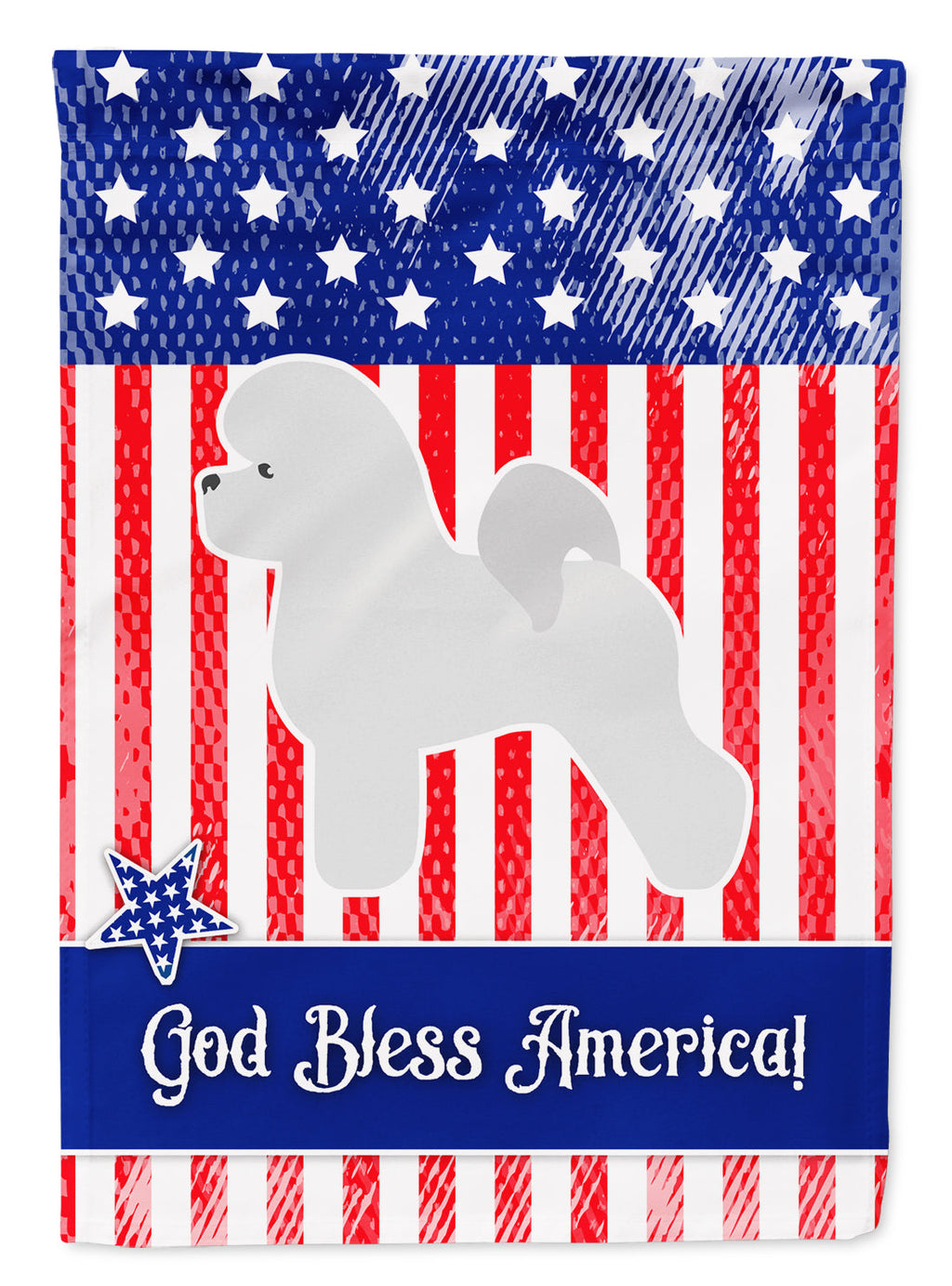 USA Patriotic Bichon Frise Garden Flag Mailbox Decorative Yard Banner Outside Patio Artwork for Flower Beds, Garden Size, Multicolor