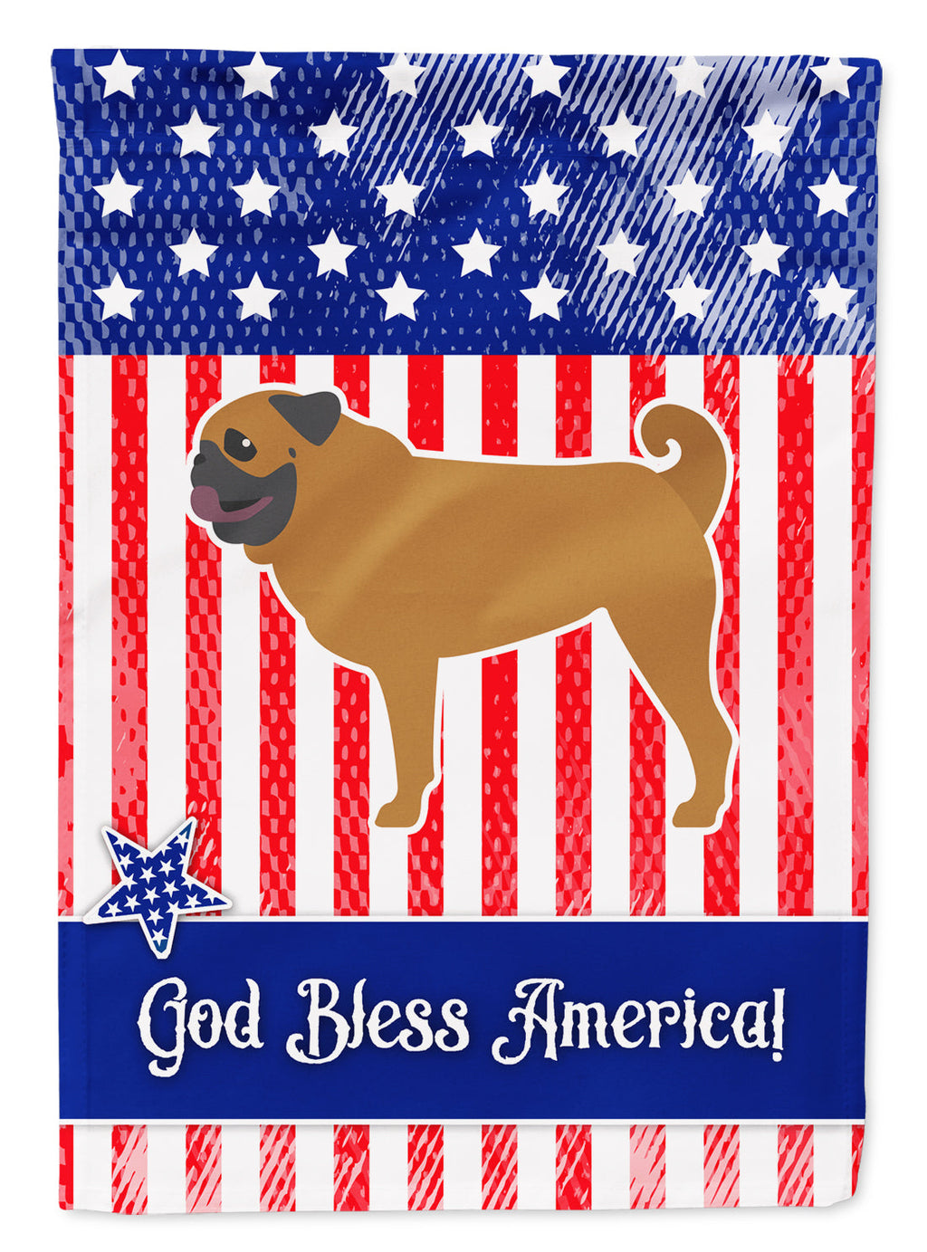 USA Patriotic Pug Garden Flag Mailbox Decorative Yard Banner Outside Patio Artwork for Flower Beds, Garden Size, Multicolor