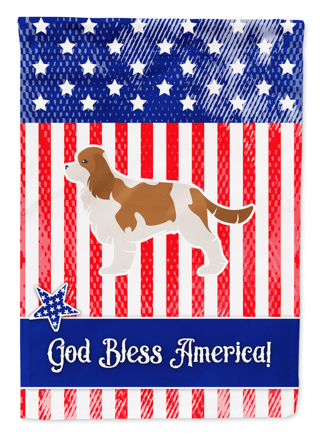 USA Patriotic Cavalier King Charles Spaniel Garden Flag Mailbox Decorative Yard Banner Outside Patio Artwork for Flower Beds, Garden Size, Multicolor