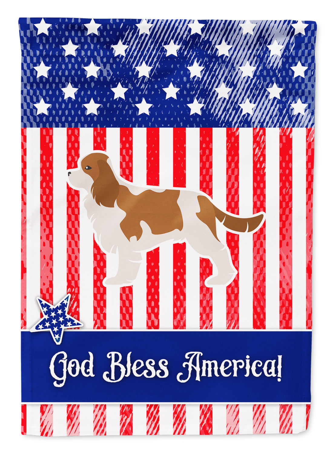 USA Patriotic Cavalier King Charles Spaniel Garden Flag Mailbox Decorative Yard Banner Outside Patio Artwork for Flower Beds, Garden Size, Multicolor