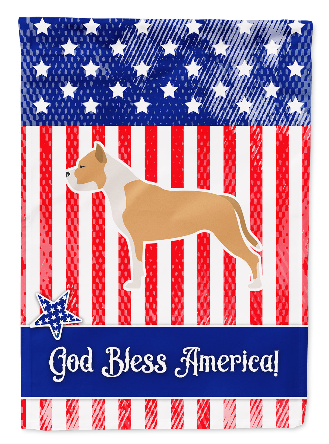 USA Patriotic Staffordshire Bull Terrier Garden Flag Mailbox Decorative Yard Banner Outside Patio Artwork for Flower Beds, Garden Size, Multicolor