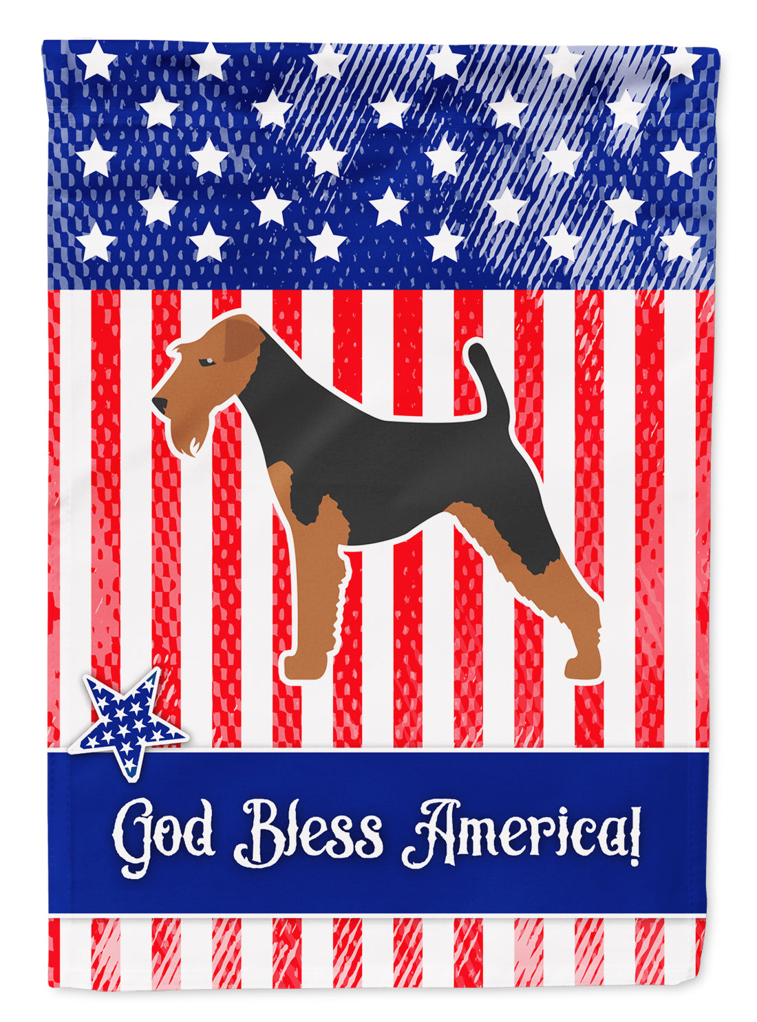 USA Patriotic Airedale Terrier Garden Flag Mailbox Decorative Yard Banner Outside Patio Artwork for Flower Beds, Garden Size, Multicolor
