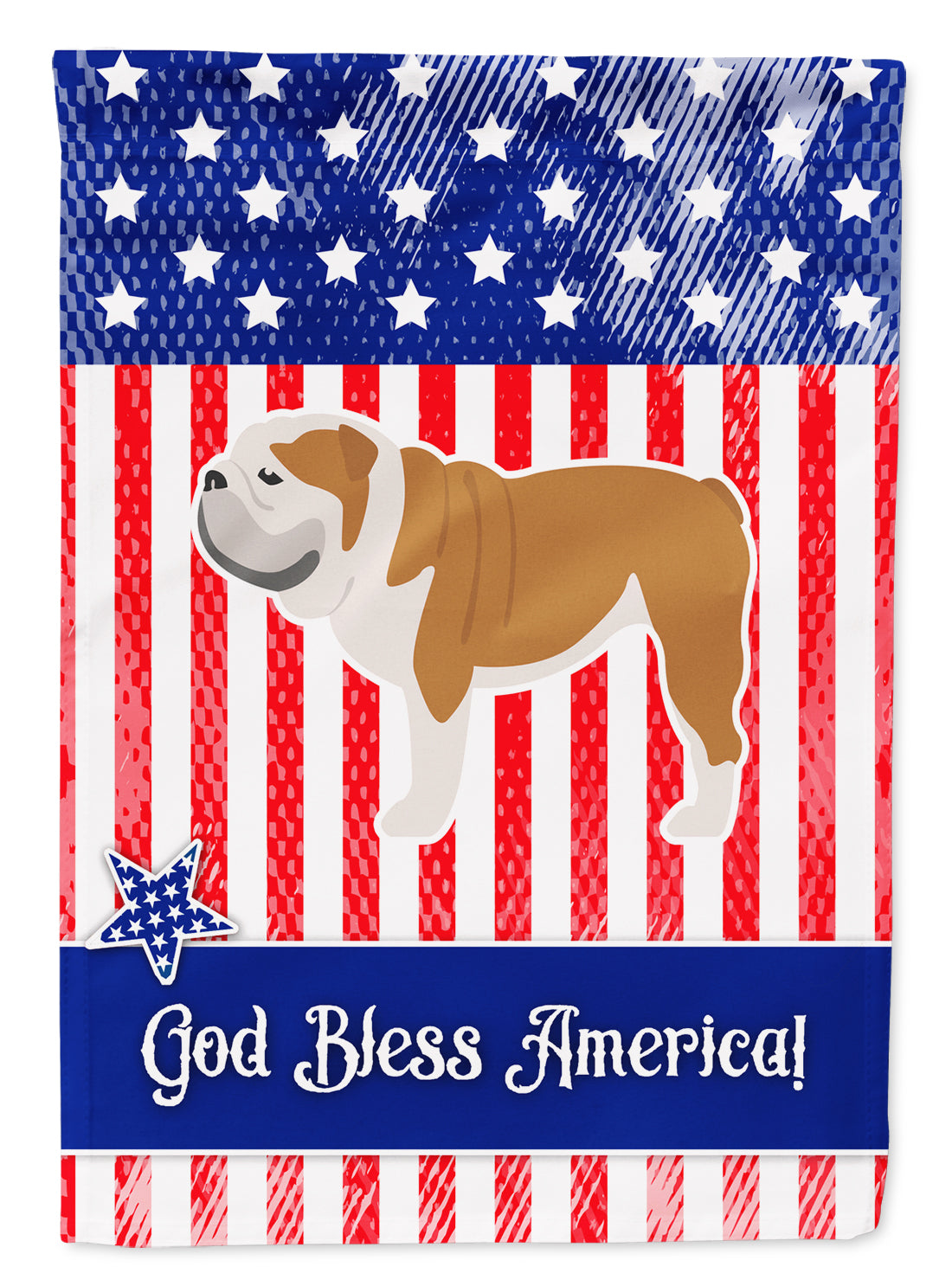 USA Patriotic English Bulldog Garden Flag Mailbox Decorative Yard Banner Outside Patio Artwork for Flower Beds, Garden Size, Multicolor