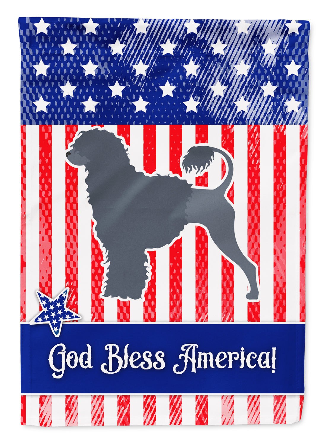 USA Patriotic Portuguese Water Dog Garden Flag Mailbox Decorative Yard Banner Outside Patio Artwork for Flower Beds, Garden Size, Multicolor