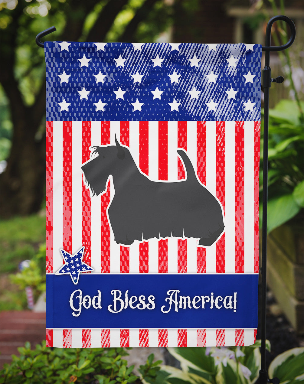USA Patriotic Scottish Terrier Garden Flag Mailbox Decorative Yard Banner Outside Patio Artwork for Flower Beds, Garden Size, Multicolor
