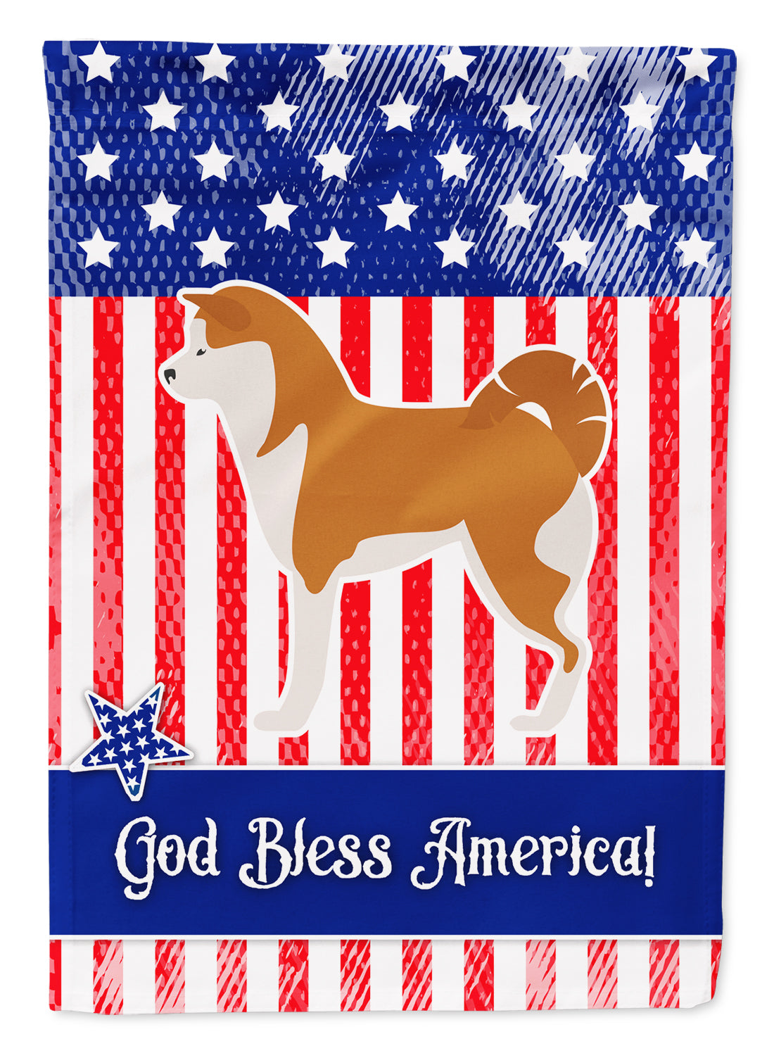 USA Patriotic Akita Garden Flag Mailbox Decorative Yard Banner Outside Patio Artwork for Flower Beds, Garden Size, Multicolor