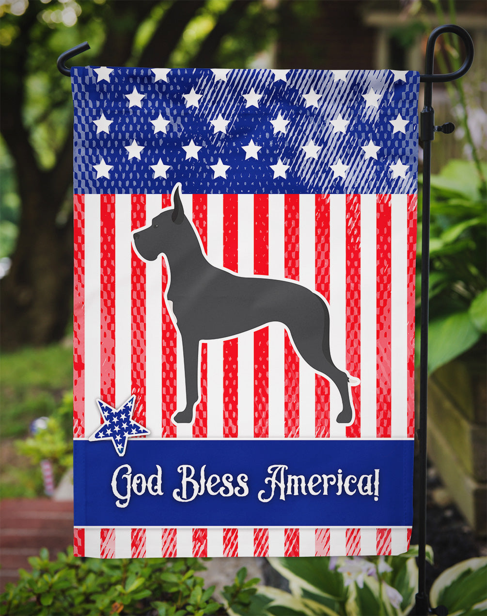 USA Patriotic Great Dane Garden Flag Mailbox Decorative Yard Banner Outside Patio Artwork for Flower Beds, Garden Size, Multicolor