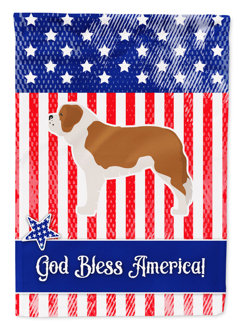 USA Patriotic Saint Bernard Garden Flag Mailbox Decorative Yard Banner Outside Patio Artwork for Flower Beds, Garden Size, Multicolor