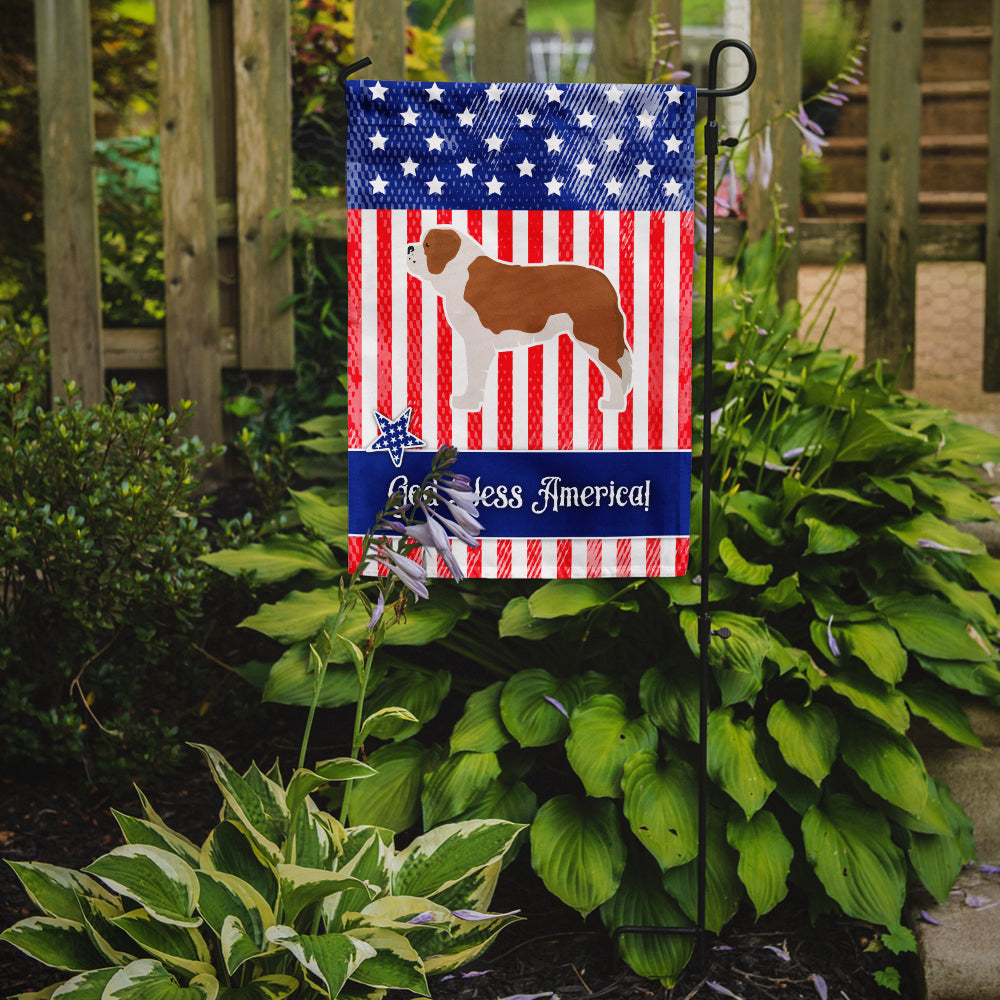 USA Patriotic Saint Bernard Garden Flag Mailbox Decorative Yard Banner Outside Patio Artwork for Flower Beds, Garden Size, Multicolor