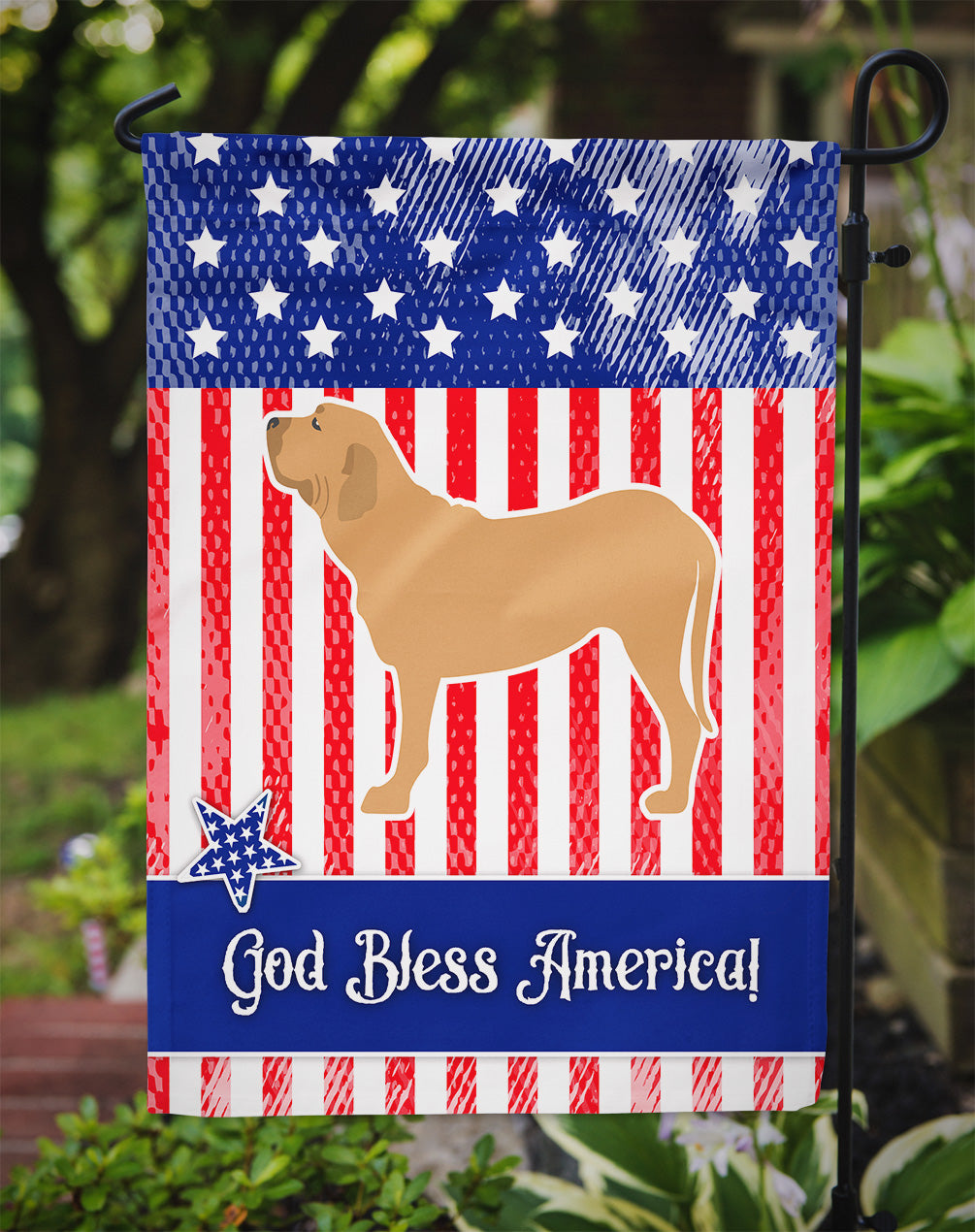 USA Patriotic Fila Brasileiro Garden Flag Mailbox Decorative Yard Banner Outside Patio Artwork for Flower Beds, Garden Size, Multicolor