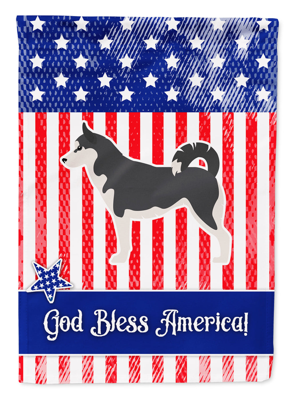 USA Patriotic Siberian Husky Garden Flag Mailbox Decorative Yard Banner Outside Patio Artwork for Flower Beds, Garden Size, Multicolor