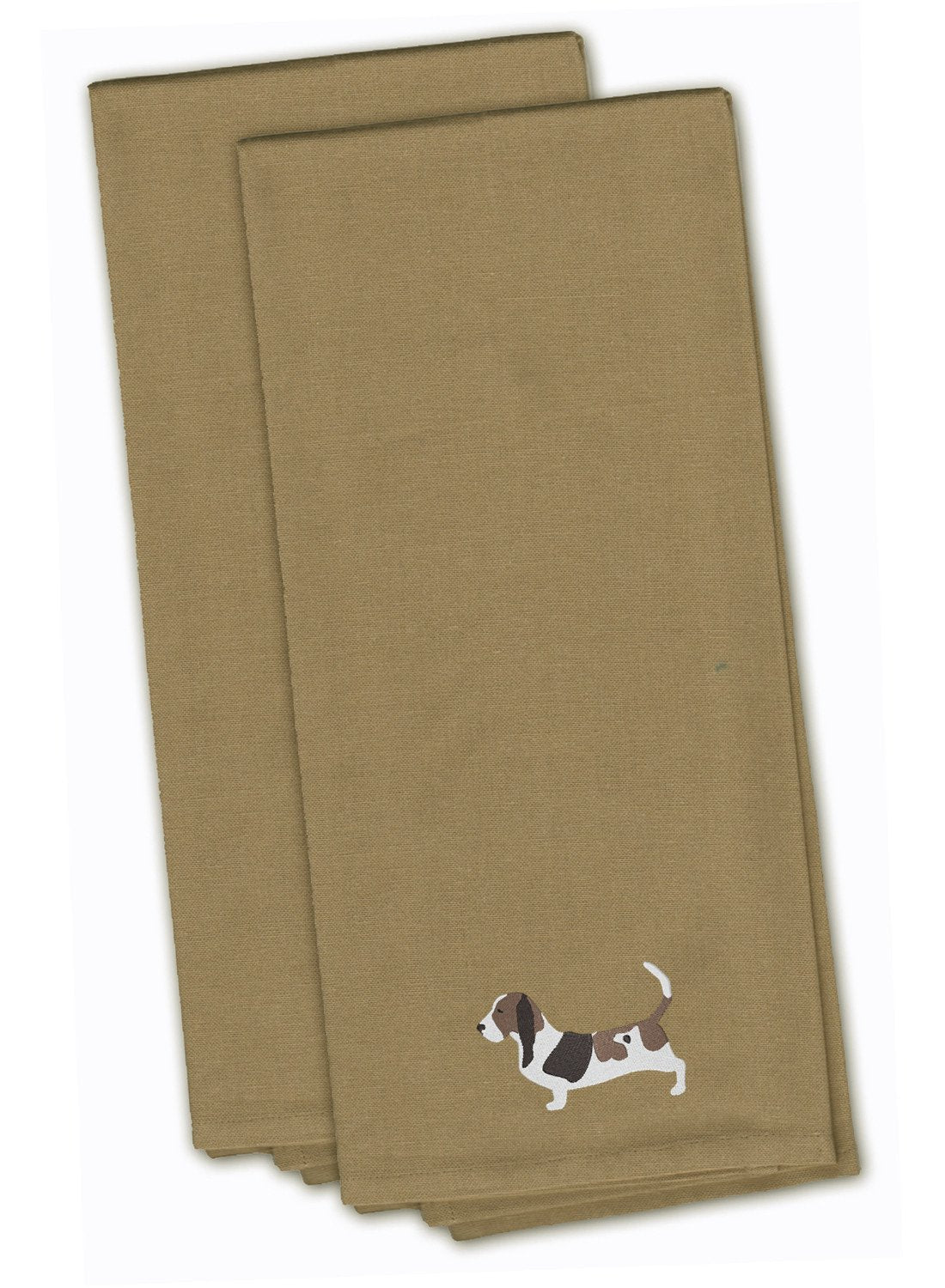 Basset Hound Embroidered Kitchen Towels, Set of 2 - Decorative Dish Towels, Kitchen Linens BB3402TNTWE