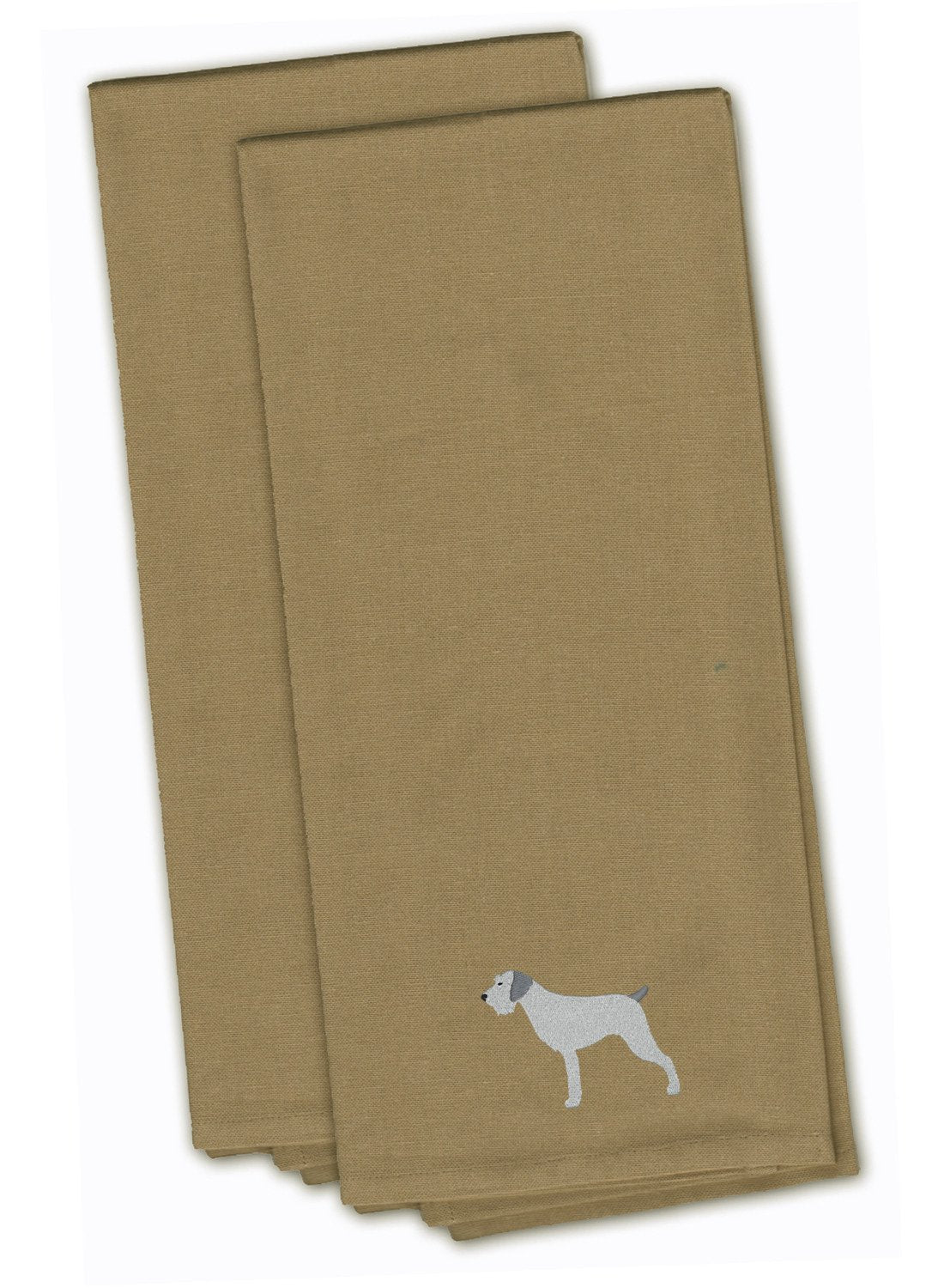 German Wirehaired Pointer Embroidered Kitchen Towels, Set of 2 - Decorative Dish Towels, Kitchen Linens BB3411TNTWE