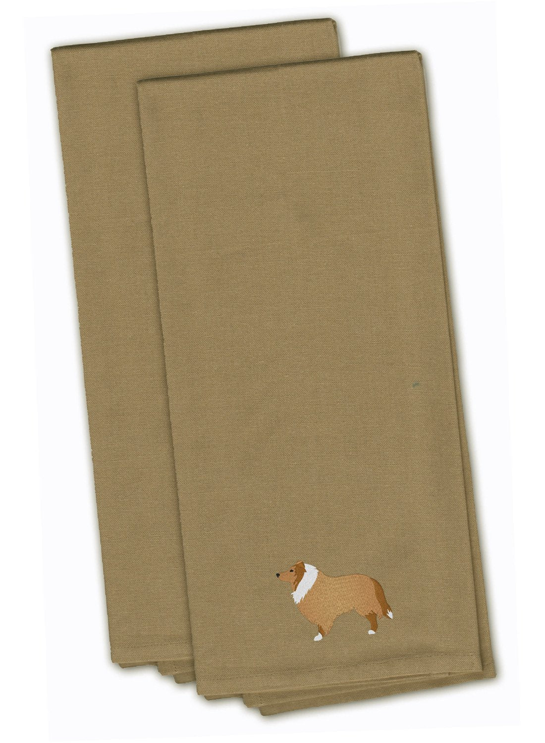 Collie Embroidered Kitchen Towels, Set of 2 - Decorative Dish Towels, Kitchen Linens BB3416TNTWE