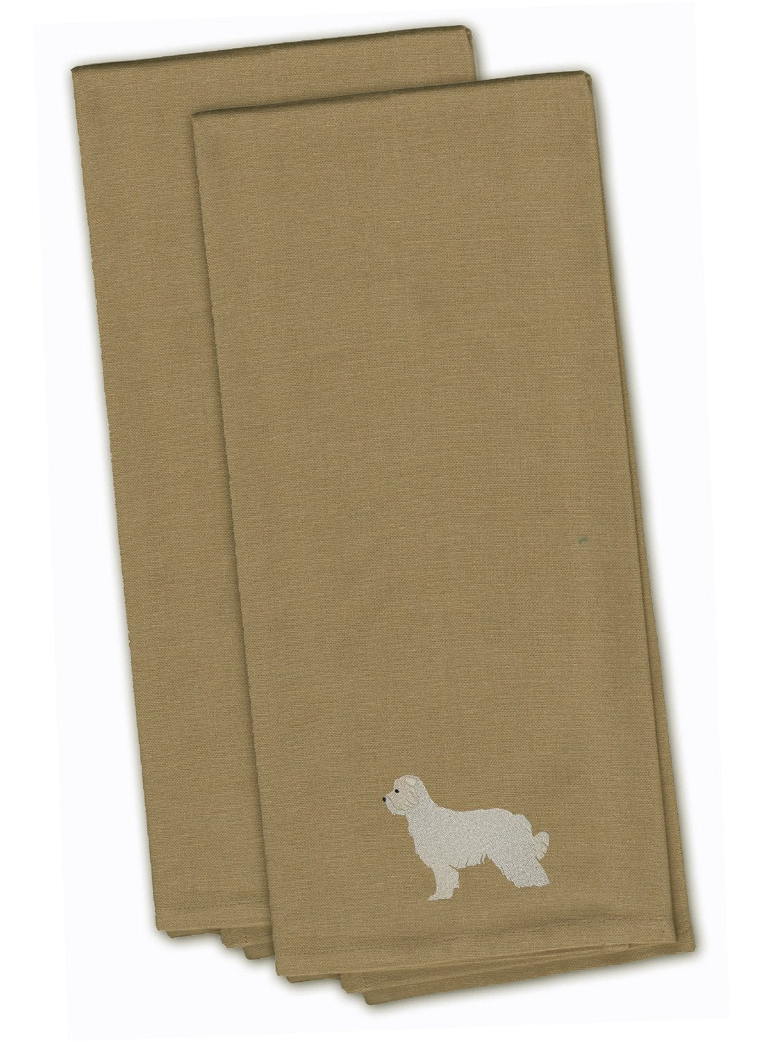 Pyrenean Shepherd Embroidered Kitchen Towels, Set of 2 - Decorative Dish Towels, Kitchen Linens BB3418TNTWE
