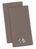 Caucasian Shepherd Dog Embroidered Kitchen Towels - Gray Decorative Dish Towels - Set of 2 BB3425GYTWE