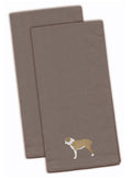 Central Asian Shepherd Dog Embroidered Kitchen Towels - Gray Decorative Dish Towels - Set of 2 BB3428GYTWE