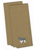 Polish Lowland Sheepdog Dog Embroidered Kitchen Towels, Set of 2 - Decorative Dish Towels, Kitchen Linens BB3432TNTWE