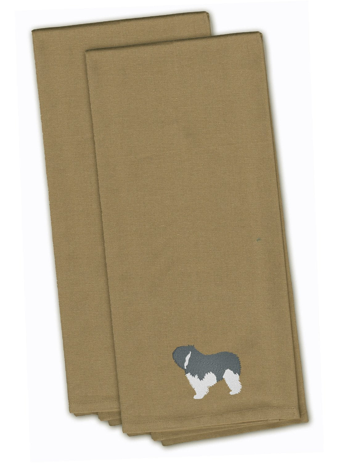 Polish Lowland Sheepdog Dog Embroidered Kitchen Towels, Set of 2 - Decorative Dish Towels, Kitchen Linens BB3432TNTWE