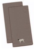 English Mastiff Embroidered Kitchen Towels - Gray Decorative Dish Towels - Set of 2 BB3456GYTWE