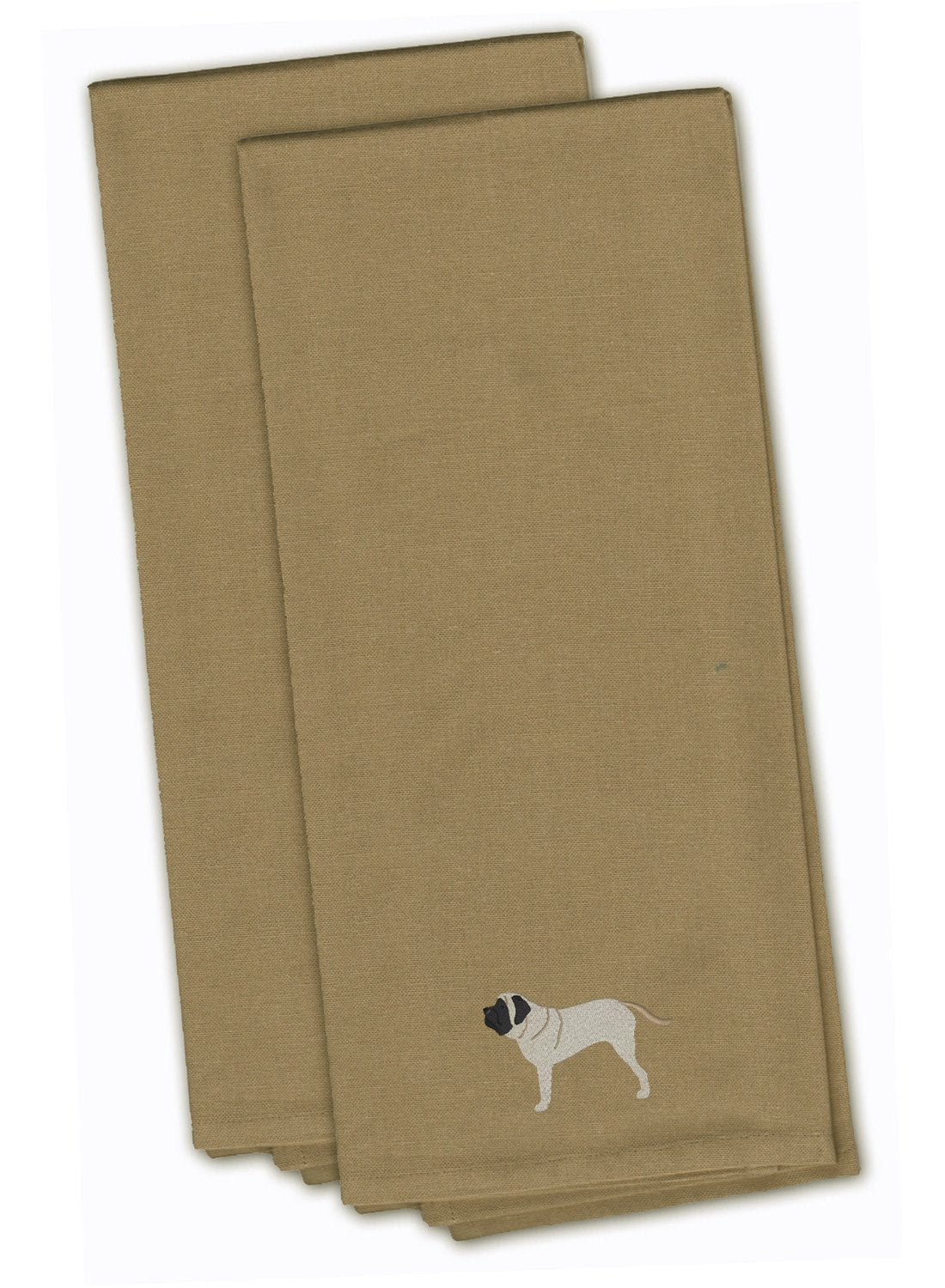 English Mastiff Embroidered Kitchen Towels, Set of 2 - Decorative Dish Towels, Kitchen Linens BB3456TNTWE