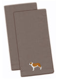 Saint Bernard Embroidered Kitchen Towels - Gray Decorative Dish Towels - Set of 2 BB3476GYTWE