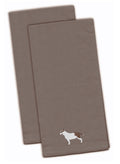 Bull Terrier Embroidered Kitchen Towels - Gray Decorative Dish Towels - Set of 2 BB3478GYTWE