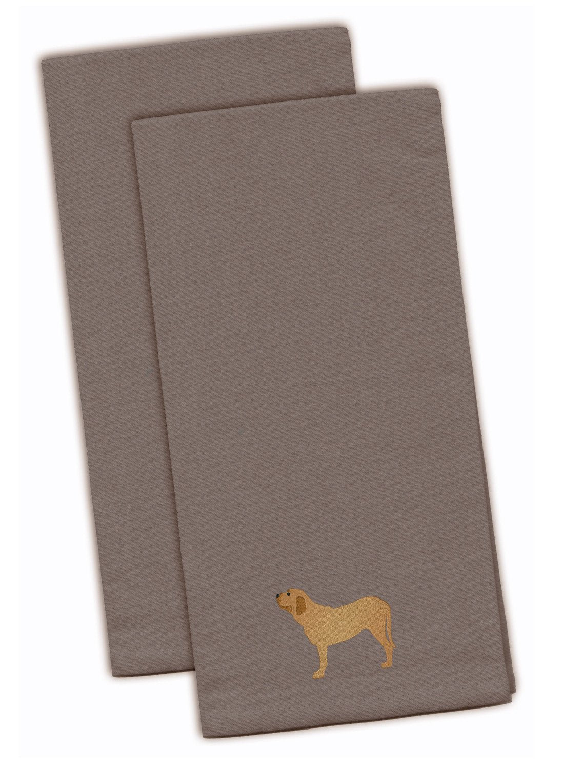 Fila Brasileiro Embroidered Kitchen Towels - Gray Decorative Dish Towels - Set of 2 BB3479GYTWE