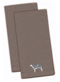 Siberian Husky Embroidered Kitchen Towels - Gray Decorative Dish Towels - Set of 2 BB3480GYTWE