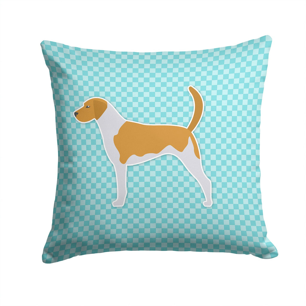 American Foxhound Checkerboard Blue Decorative Throw Pillow 14x14 Indoor Outdoor Accent Cushion, Fabric Cover with Insert for Sofa, Bed, Porch & Living Room