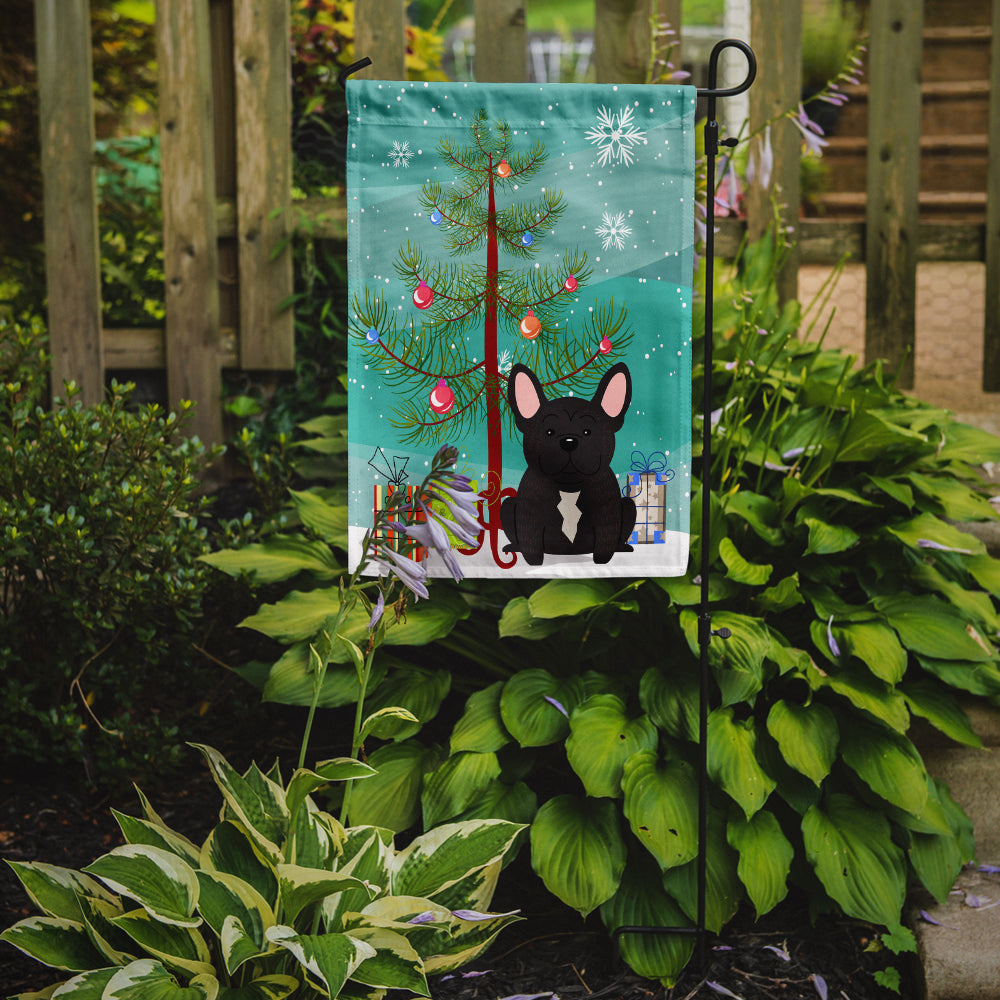 Merry Christmas Tree French Bulldog Brindle Garden Flag Mailbox Decorative Yard Banner Outside Patio Artwork for Flower Beds, Garden Size, Multicolor