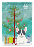 Merry Christmas Tree French Bulldog Piebald Garden Flag Mailbox Decorative Yard Banner Outside Patio Artwork for Flower Beds, Garden Size, Multicolor