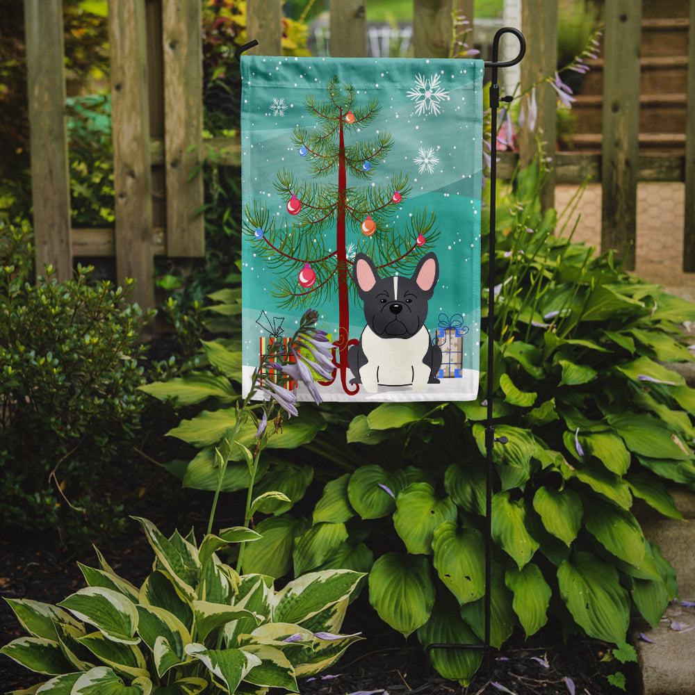 Merry Christmas Tree French Bulldog Black White Garden Flag Mailbox Decorative Yard Banner Outside Patio Artwork for Flower Beds, Garden Size, Multicolor