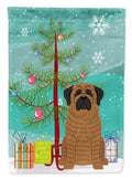 Merry Christmas Tree Mastiff Brindle Garden Flag Mailbox Decorative Yard Banner Outside Patio Artwork for Flower Beds, Garden Size, Multicolor