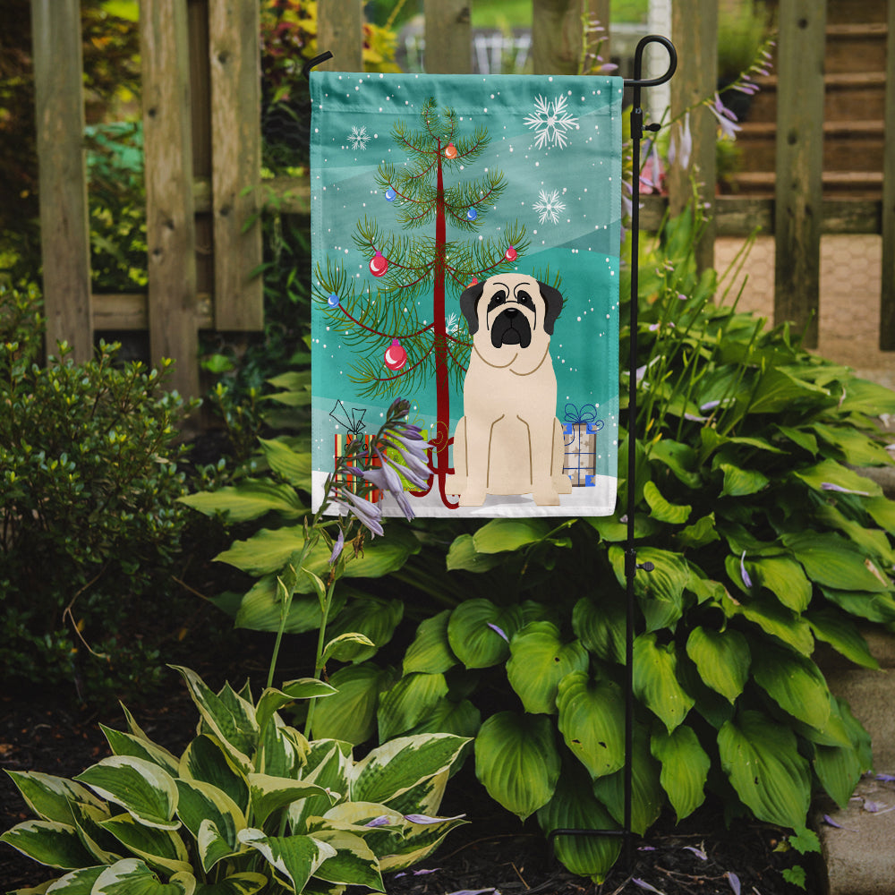 Merry Christmas Tree Mastiff White Garden Flag Mailbox Decorative Yard Banner Outside Patio Artwork for Flower Beds, Garden Size, Multicolor
