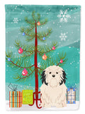 Merry Christmas Tree Lowchen Garden Flag Mailbox Decorative Yard Banner Outside Patio Artwork for Flower Beds, Garden Size, Multicolor