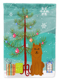 Merry Christmas Tree Karelian Bear Dog Garden Flag Mailbox Decorative Yard Banner Outside Patio Artwork for Flower Beds, Garden Size, Multicolor