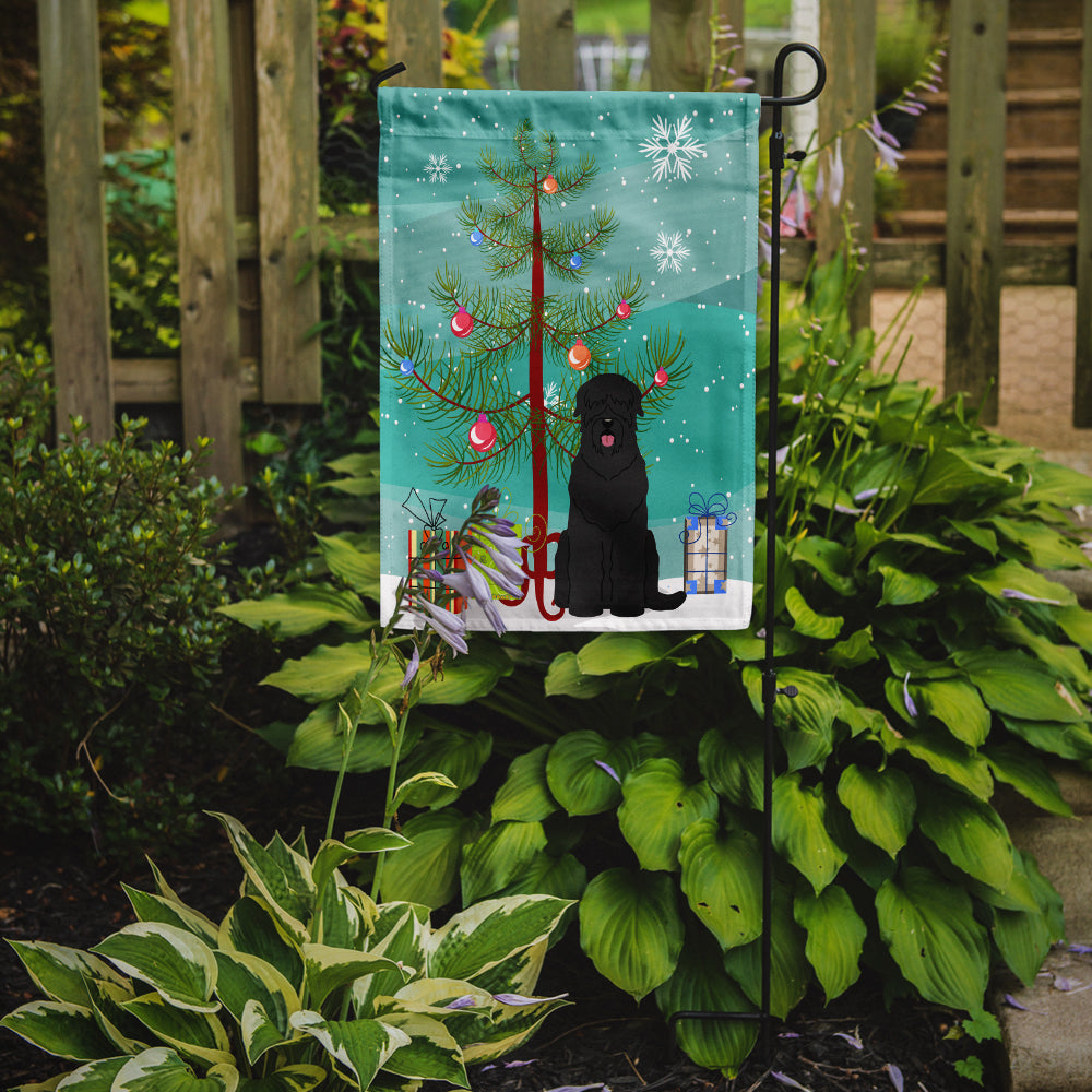 Merry Christmas Tree Black Russian Terrier Garden Flag Mailbox Decorative Yard Banner Outside Patio Artwork for Flower Beds, Garden Size, Multicolor