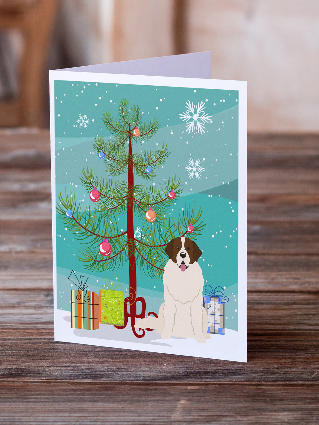 Merry Christmas Tree Moscow Watchdog Greeting Cards Pack of 8 Blank Cards with Envelopes Whimsical A7 Size 5x7