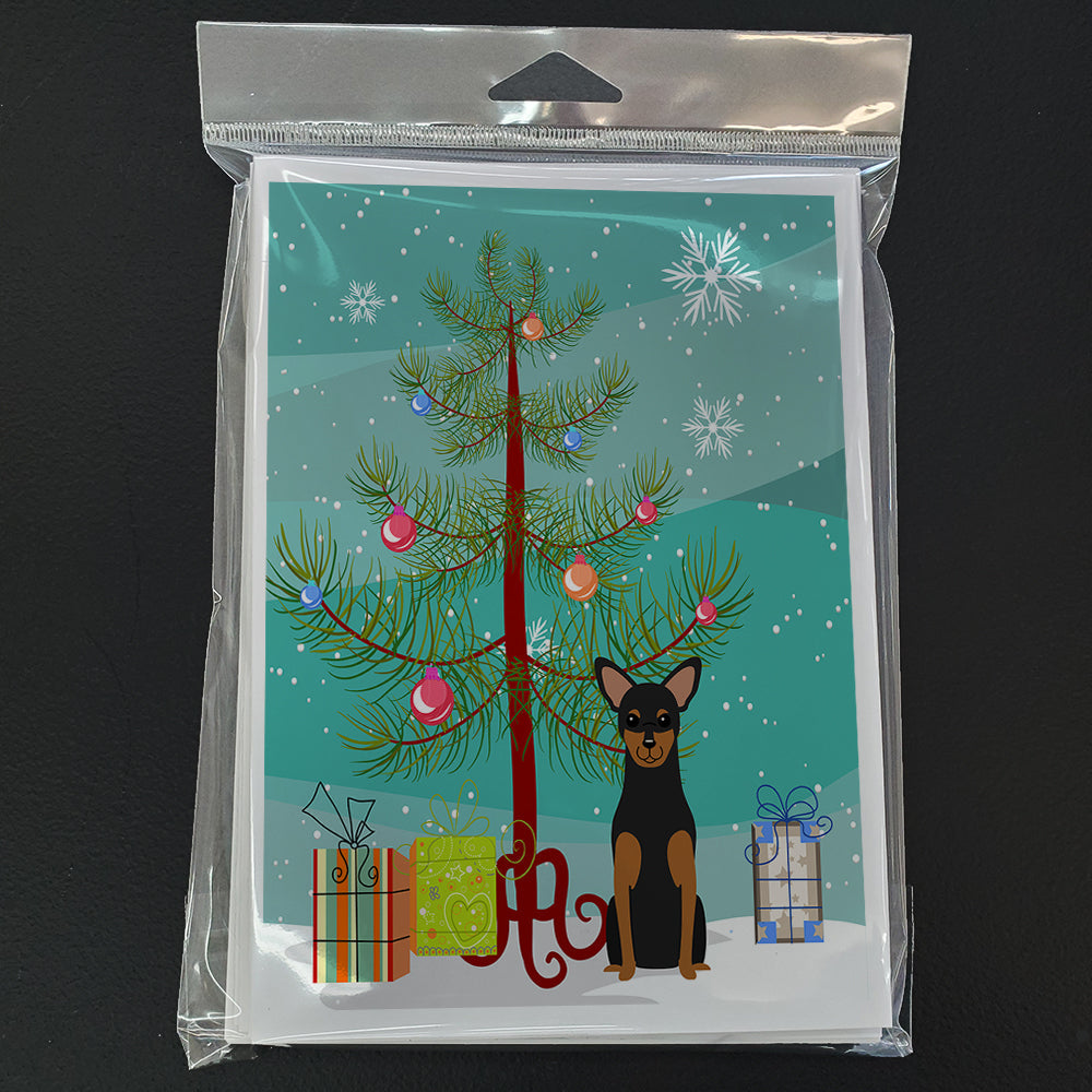 Merry Christmas Tree Manchester Terrier Greeting Cards Pack of 8 Blank Cards with Envelopes Whimsical A7 Size 5x7