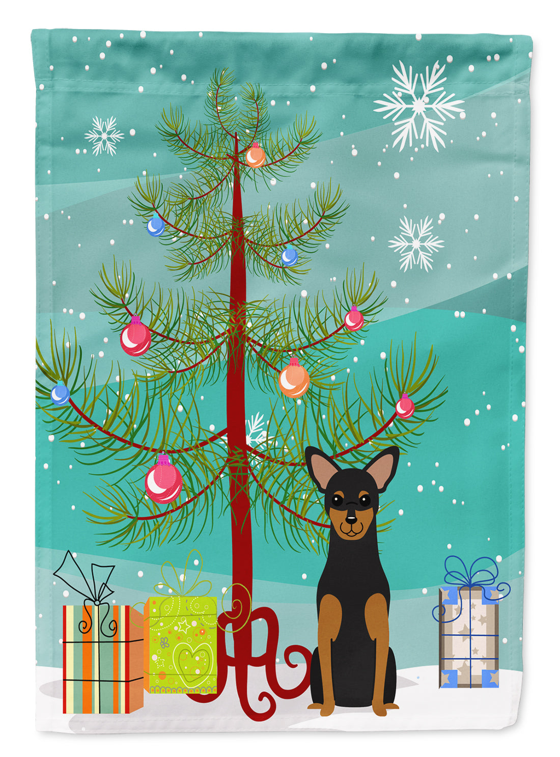 Merry Christmas Tree Manchester Terrier Garden Flag Mailbox Decorative Yard Banner Outside Patio Artwork for Flower Beds, Garden Size, Multicolor