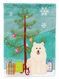 Merry Christmas Tree Samoyed Garden Flag Mailbox Decorative Yard Banner Outside Patio Artwork for Flower Beds, Garden Size, Multicolor