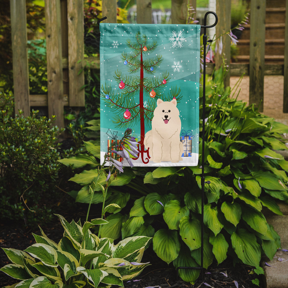 Merry Christmas Tree Samoyed Garden Flag Mailbox Decorative Yard Banner Outside Patio Artwork for Flower Beds, Garden Size, Multicolor