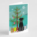Merry Christmas Tree Standard Schnauzer Black Greeting Cards Pack of 8 Blank Cards with Envelopes Whimsical A7 Size 5x7