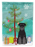 Merry Christmas Tree Standard Schnauzer Black Garden Flag Mailbox Decorative Yard Banner Outside Patio Artwork for Flower Beds, Garden Size, Multicolor