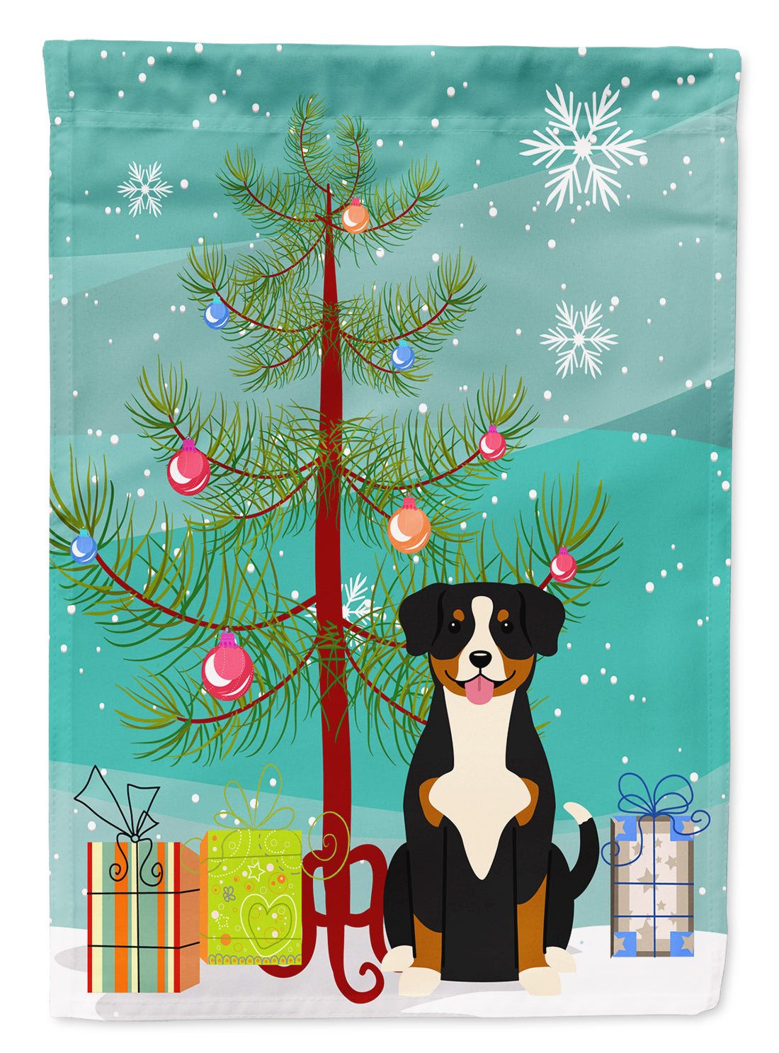 Merry Christmas Tree Entlebucher Garden Flag Mailbox Decorative Yard Banner Outside Patio Artwork for Flower Beds, Garden Size, Multicolor